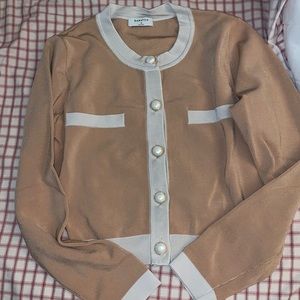 Aritzia pearl cardigan